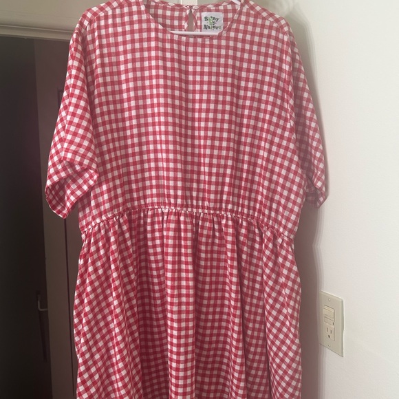 Red Gingham Mini Dress - Picture 1 of 2